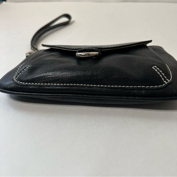 Liz Claiborne Black Vegan Leather Wristlet Clutch Wallet Purse - Picture 10 of 16